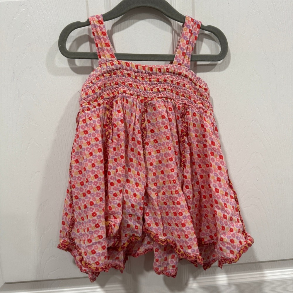 Nini & Maggi Girls 12M Floral Dress Pink‎ Sleeveless Applique Cute Summer - Picture 4 of 6